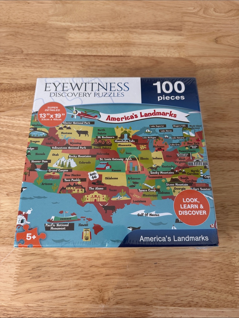 Witness Eyewitness America's Landmarks 100-Piece Puzzle - Blue & Multicolor